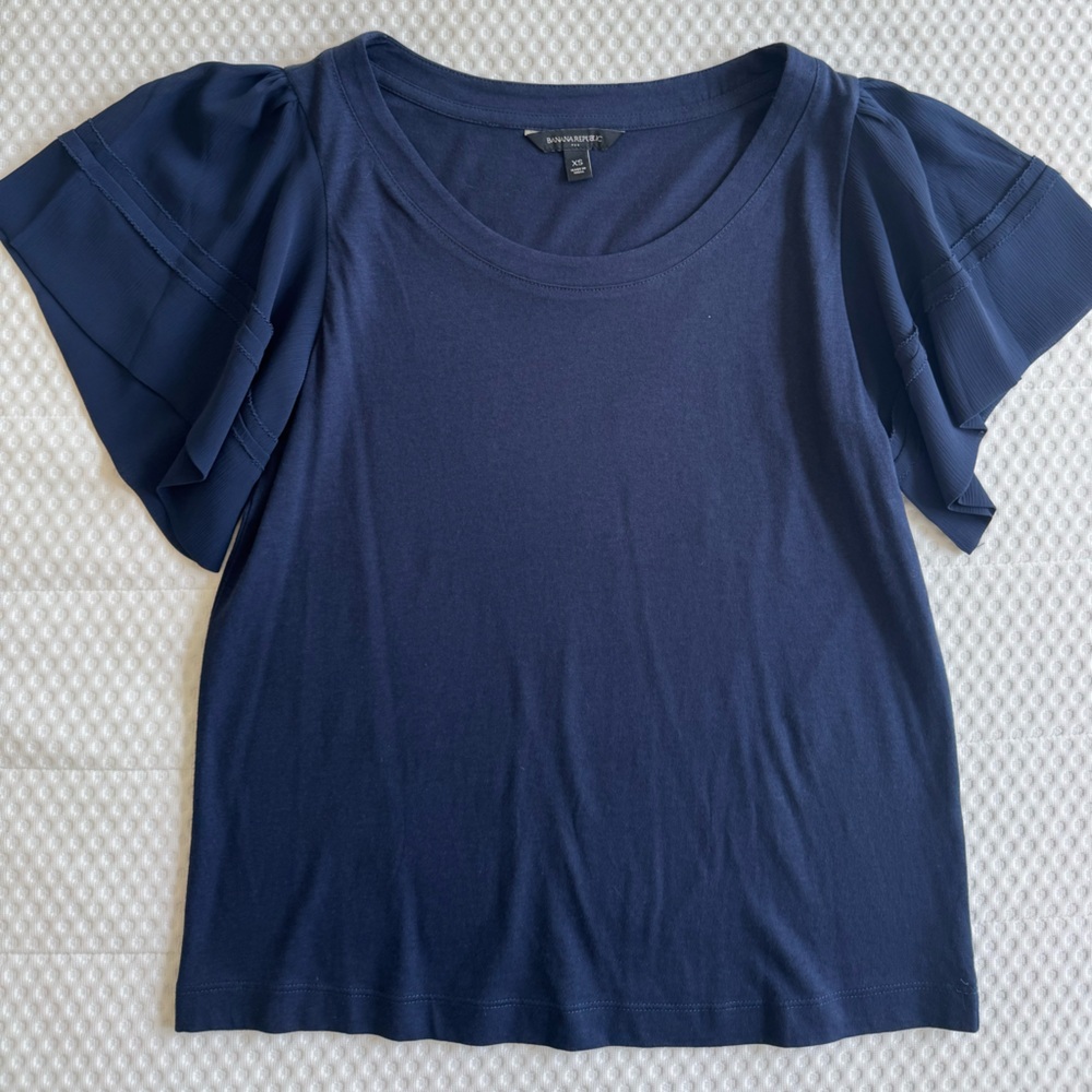 Banana Republic Blue Fitted Short Sleeve Tee